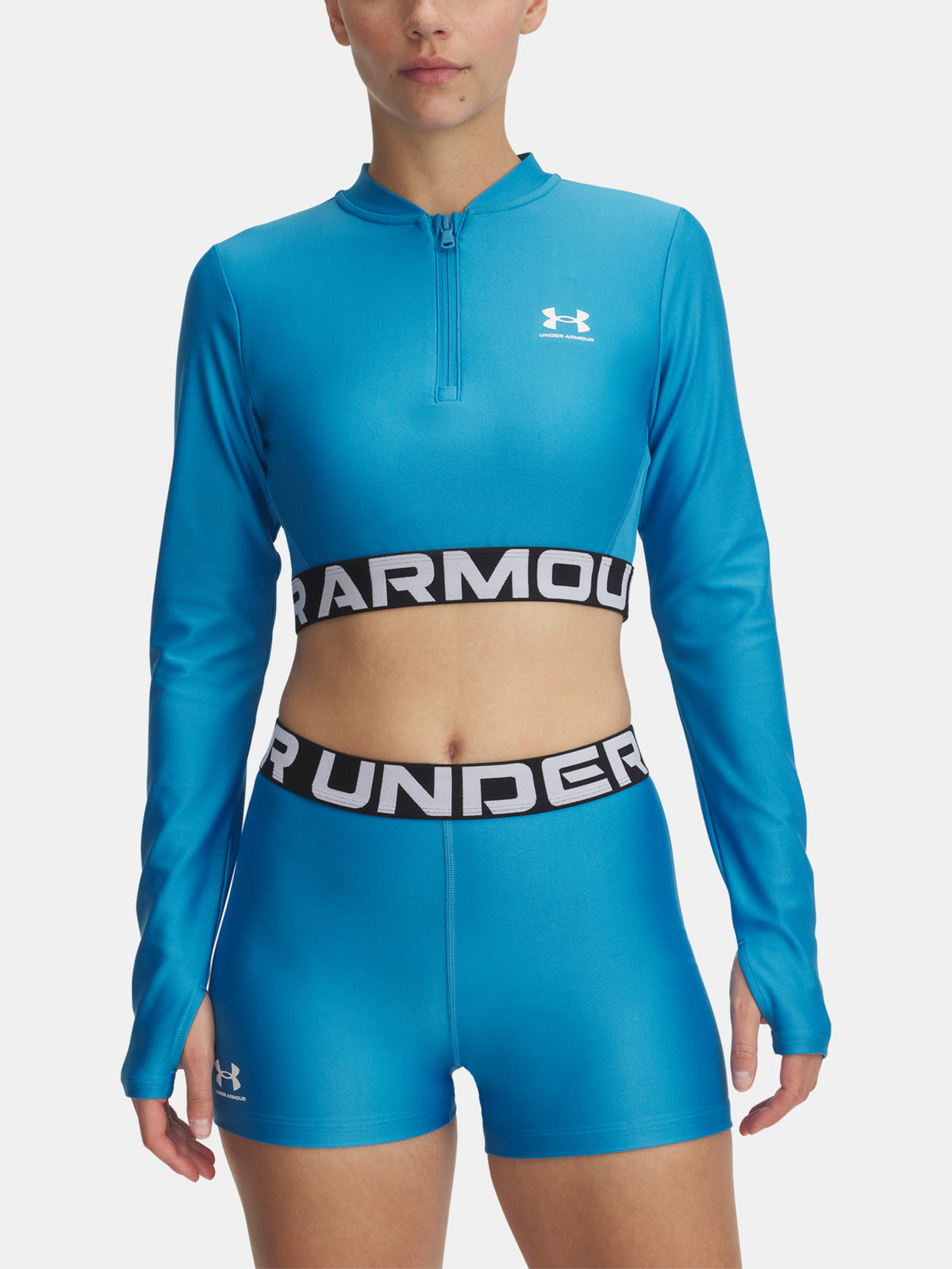 Under Armour Nõi póló HeatGear Rib 1/4 Zip LS Kapucnis pulóver