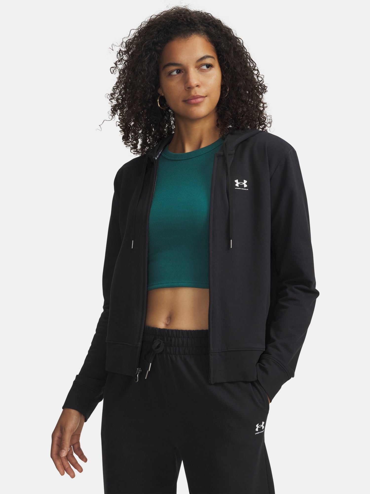 Nõi pulóver Under Armour Sport Terry FZ fekete Kapucnis pulóver