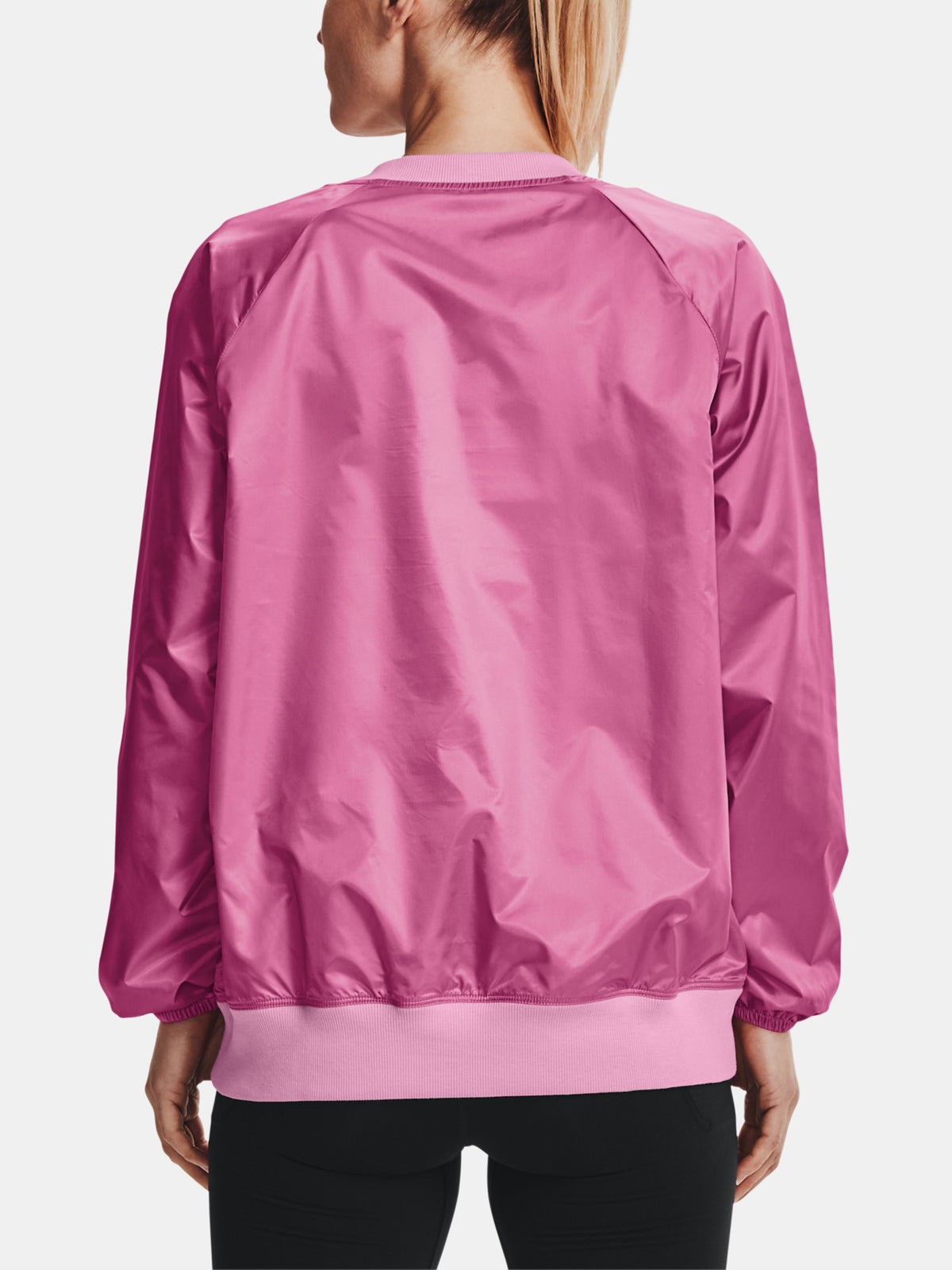 Under Armour Nõi Recover Storm Woven Shine Crew rózsaszín pulóver