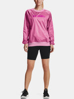 Under Armour Nõi Recover Storm Woven Shine Crew rózsaszín pulóver