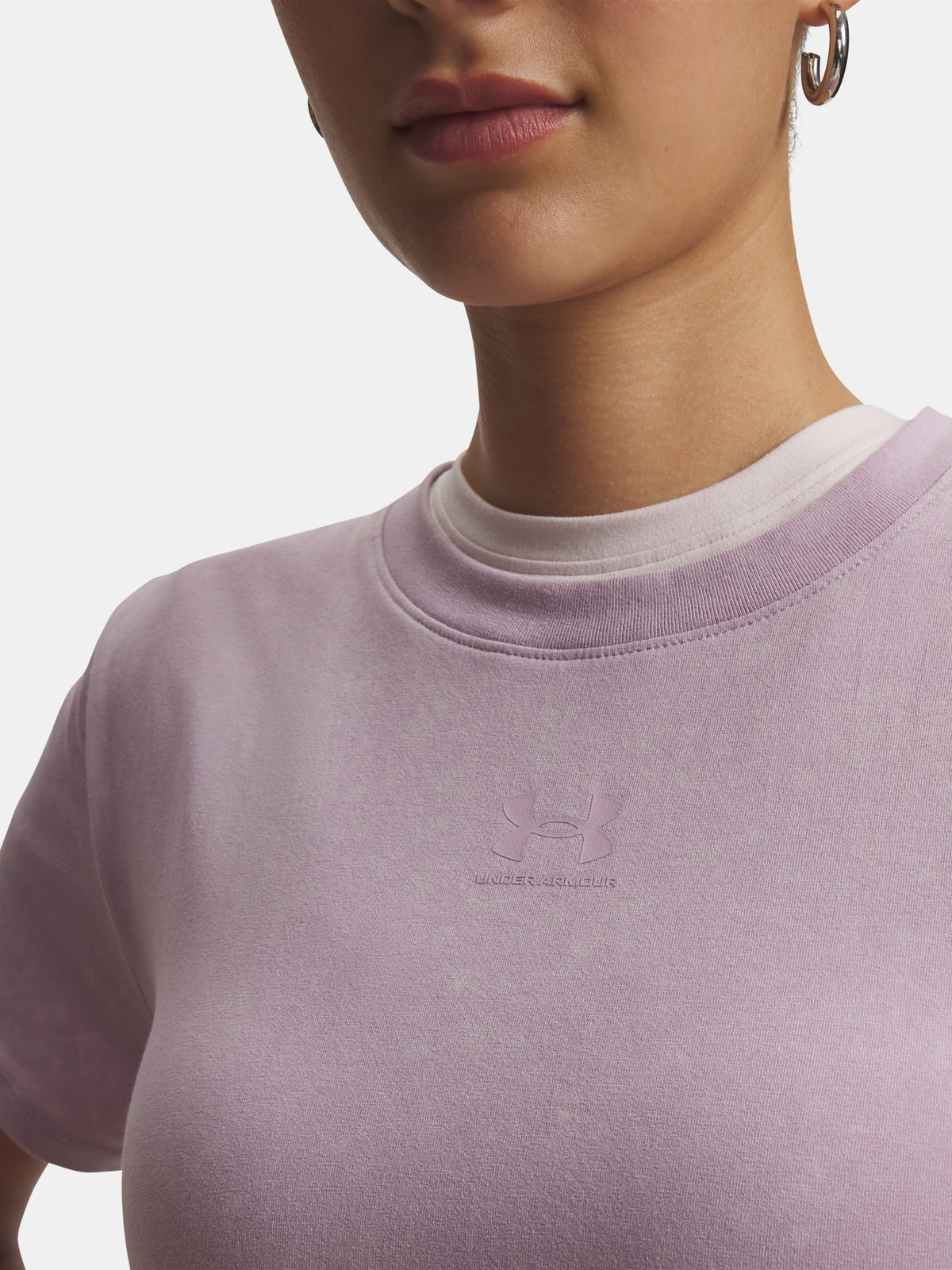 Under Armour Nõi Rival Cotton Wash SS rózsaszín póló