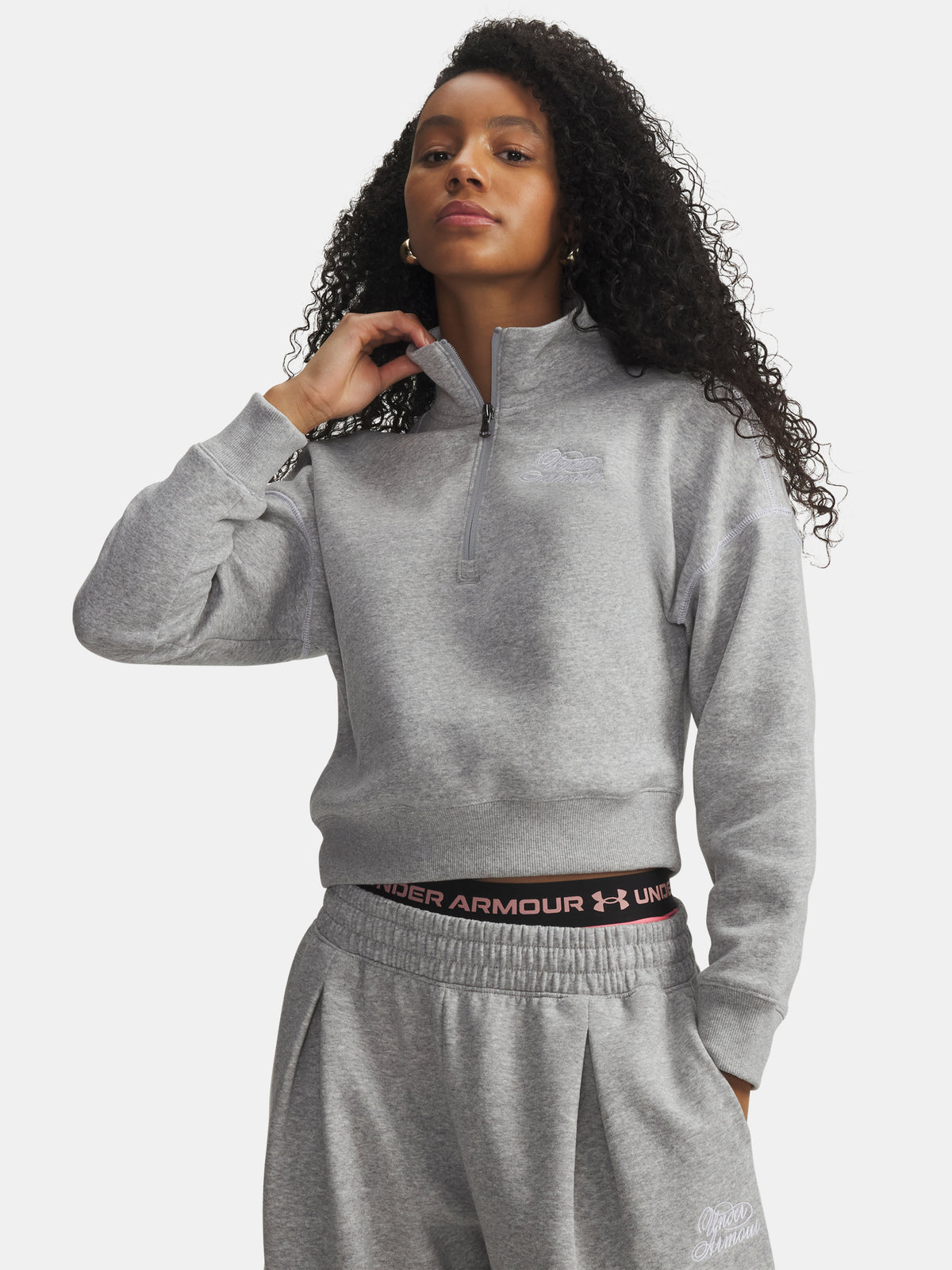 Under Armour Nõi Rival Fleece Script HZ szürke pulóver