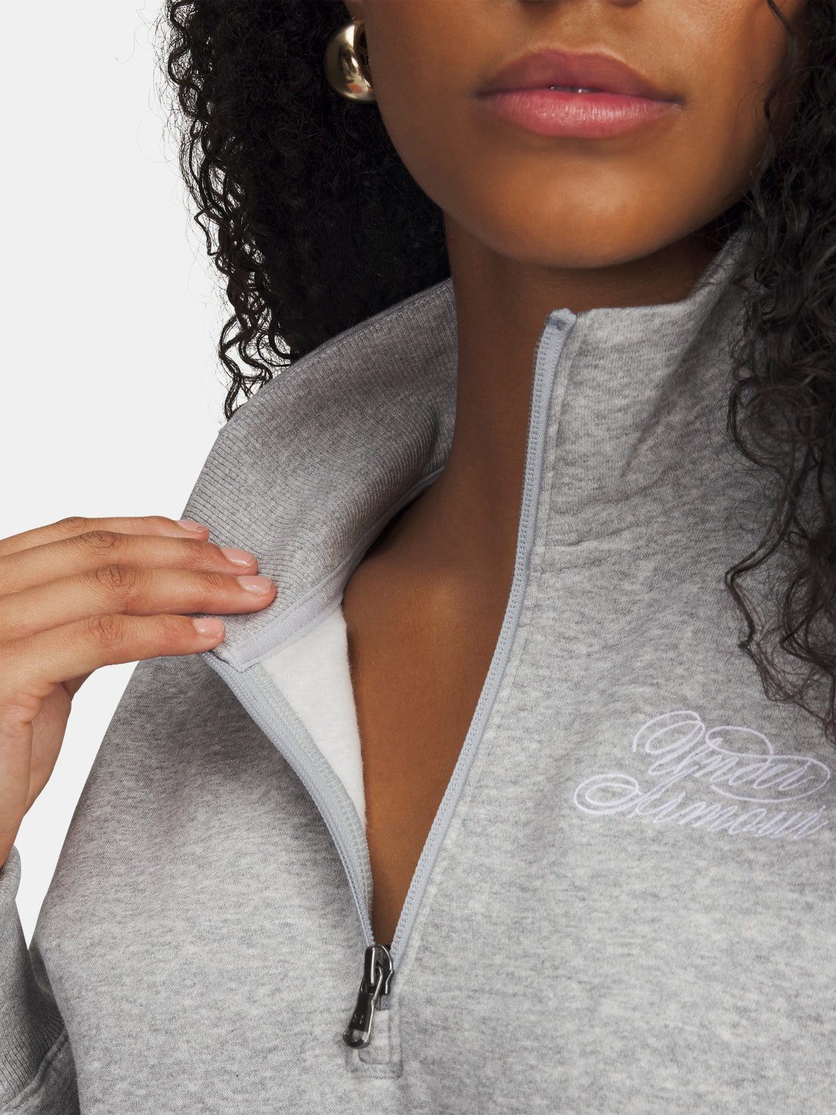 Under Armour Nõi Rival Fleece Script HZ szürke pulóver