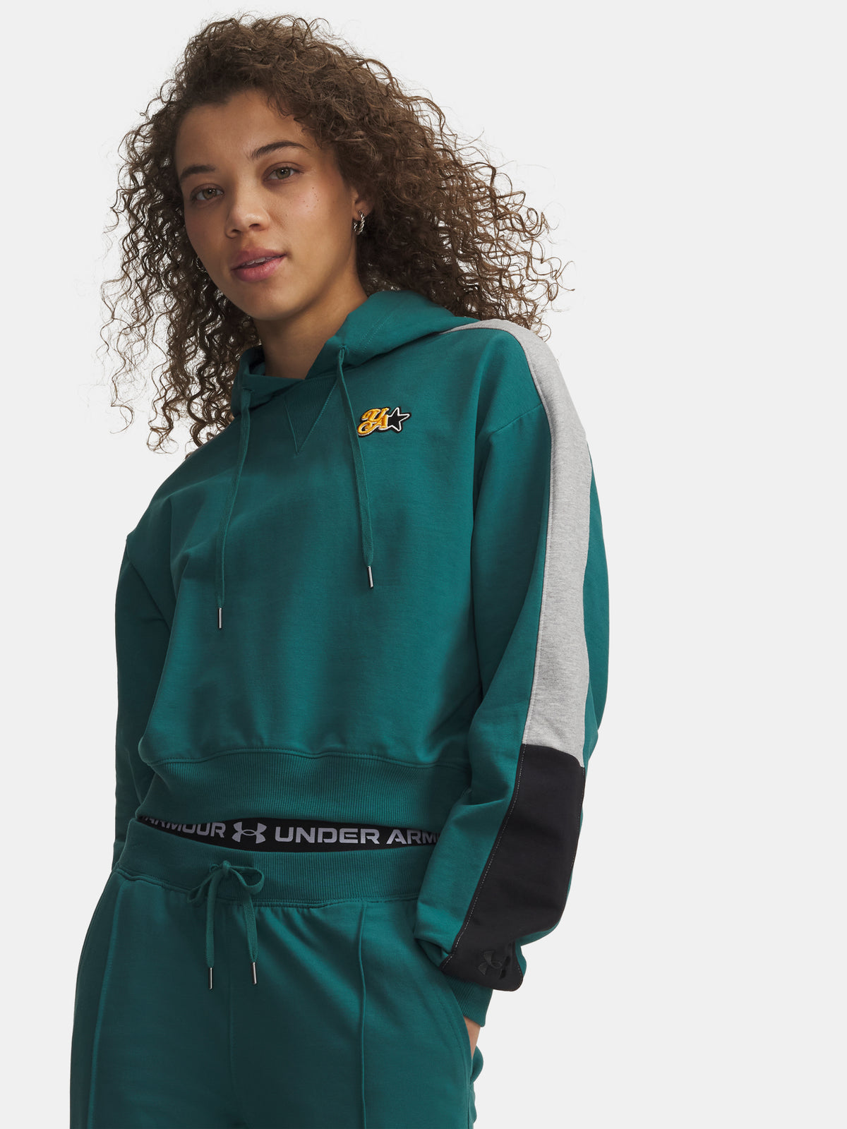 Under Armour Nõi Sport Terry Trend Hoodie zöld pulóver