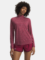 Under Armour Nõi Tech 1/2 Zip- Twist piros póló