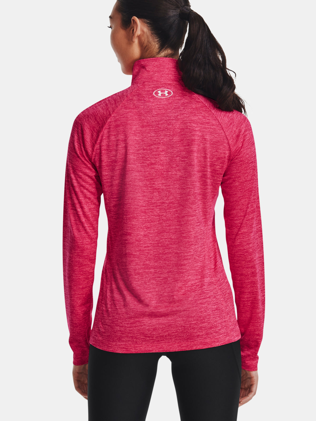 Under Armour Nõi Tech 1/2 Zip - Twist póló, rózsaszín