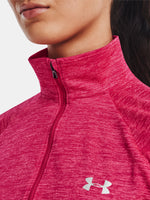 Under Armour Nõi Tech 1/2 Zip - Twist póló, rózsaszín