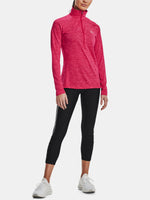 Under Armour Nõi Tech 1/2 Zip - Twist póló, rózsaszín