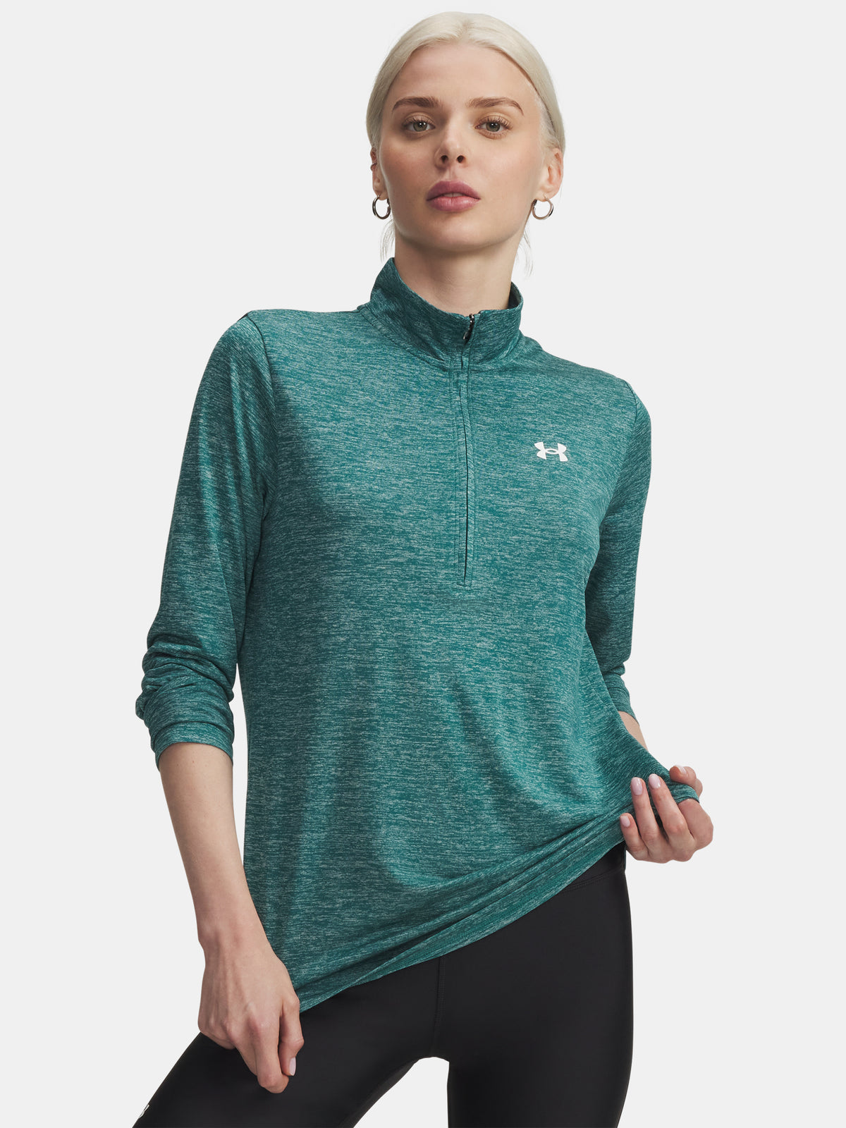 Under Armour Nõi Tech 1/2 Zip- Twist zöld póló