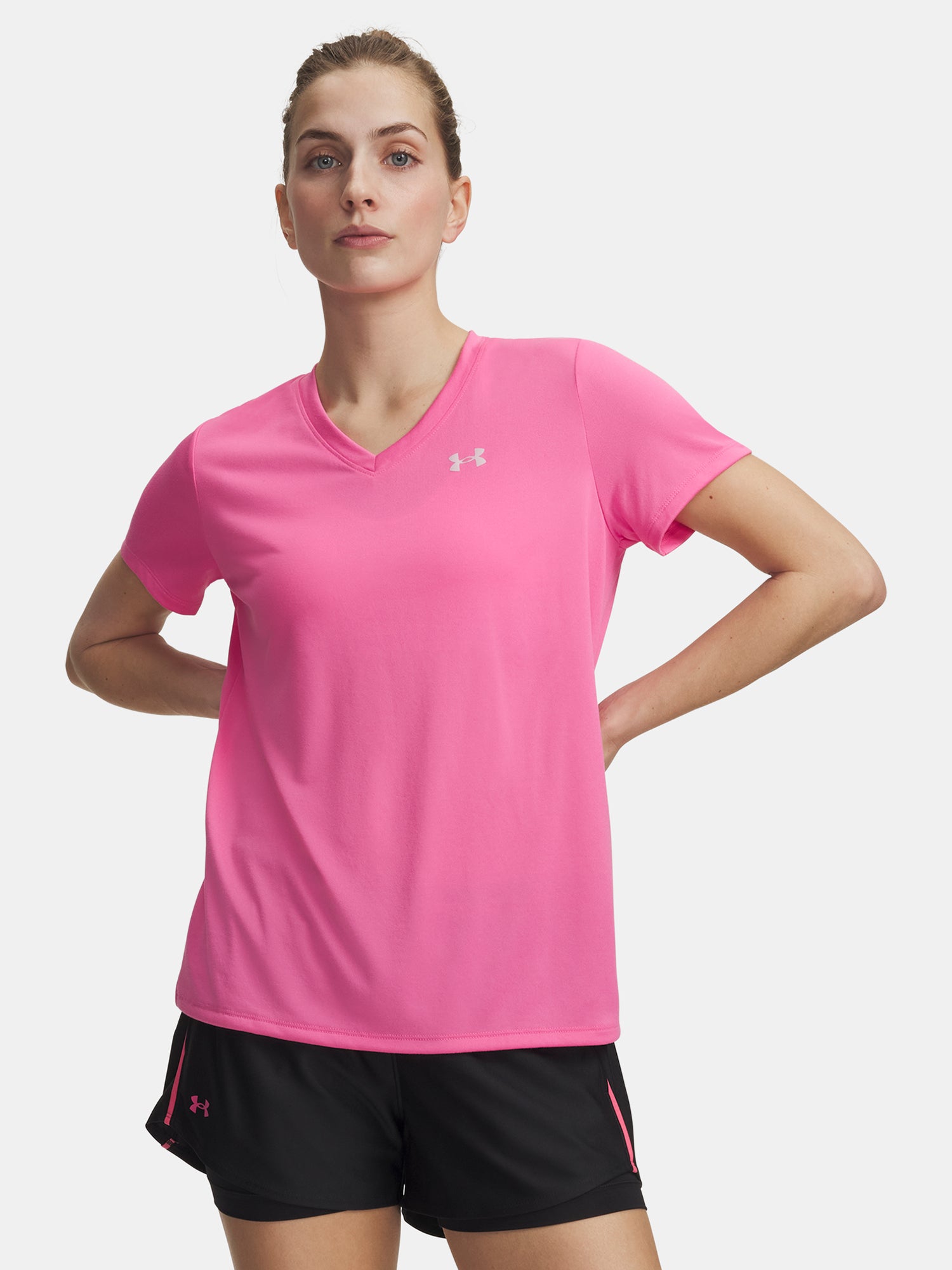 Under Armour Nõi Tech SSV- Solid rózsaszín póló