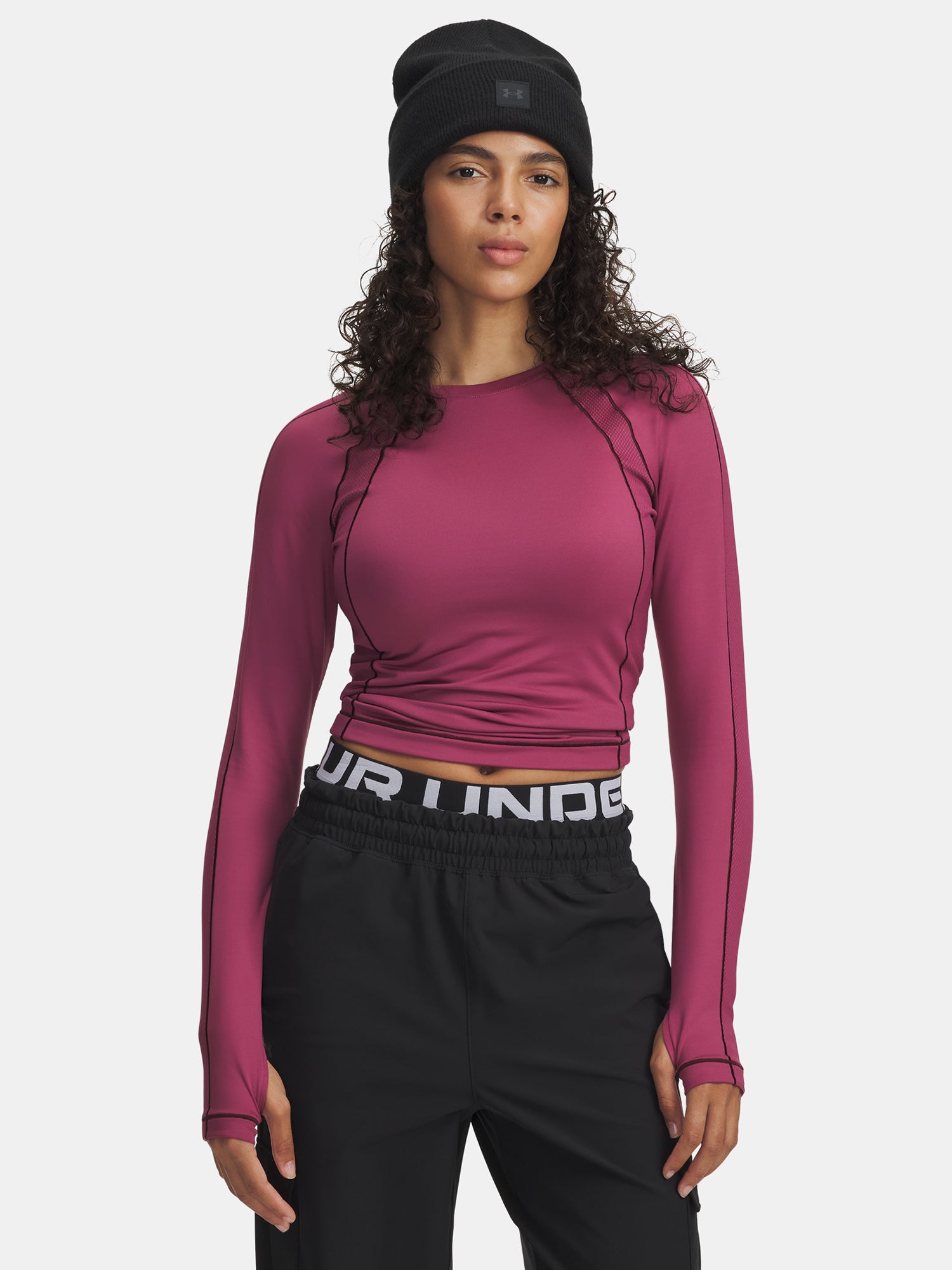 Under Armour Nõi UA ColdGear Textured Crew-RED Hosszú ujjú póló