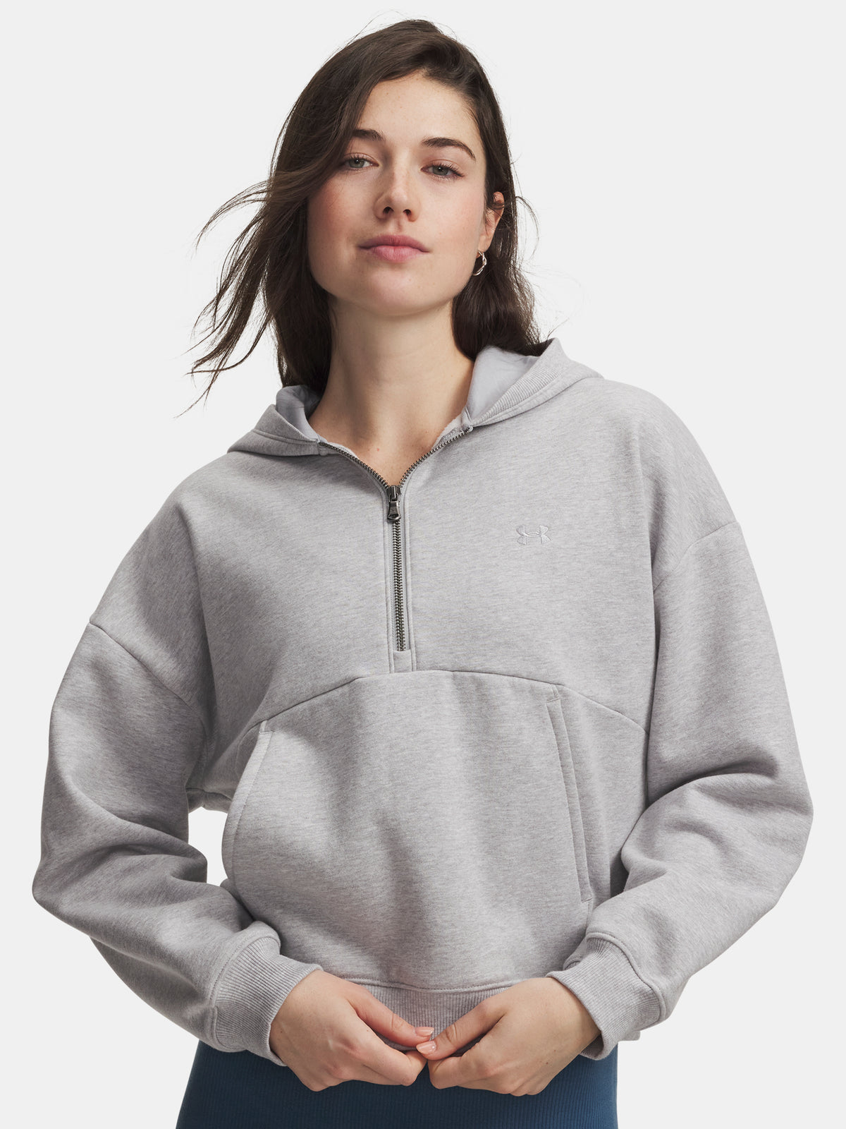 Under Armour Nõi UA Icon Fleece HZ Hoodie szürke pulóver