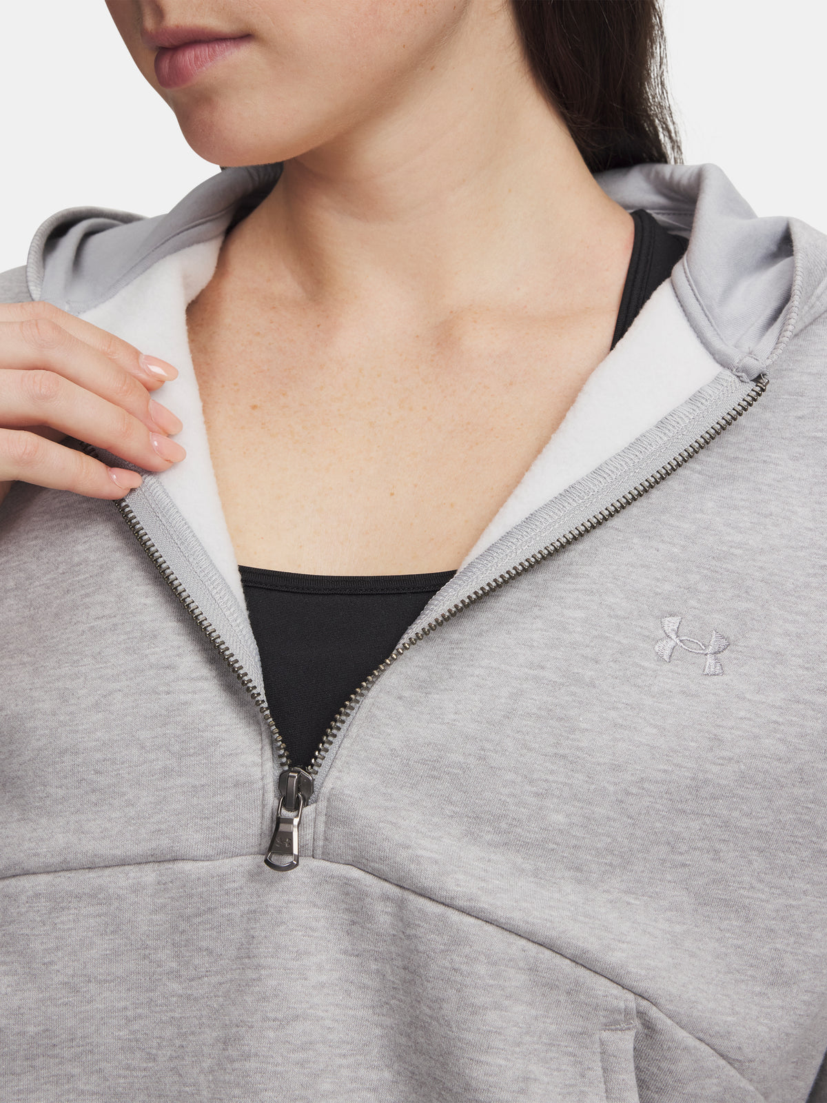 Under Armour Nõi UA Icon Fleece HZ Hoodie szürke pulóver