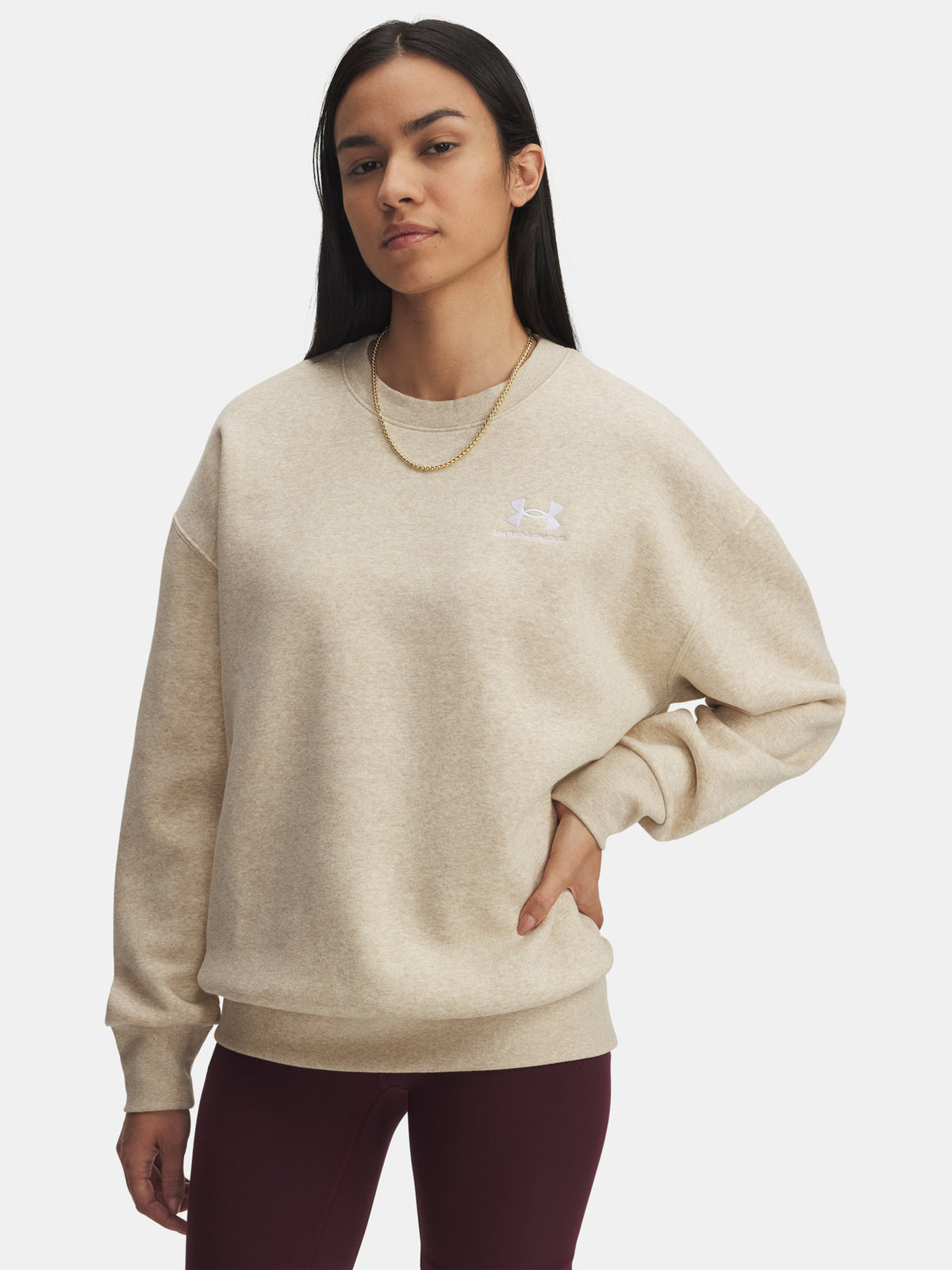 Under Armour Nõi UA Icon Fleece OS Crew-BRN pulóver