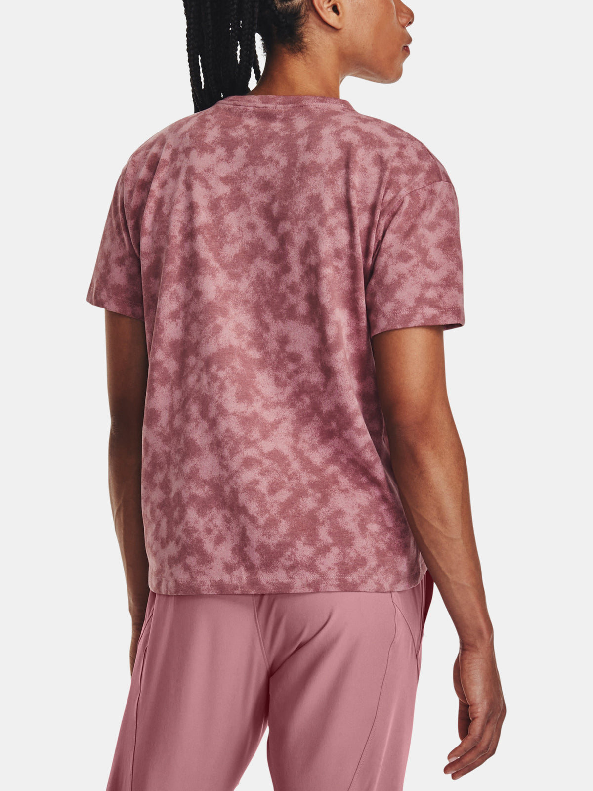 Under Armour Nõi UA LOGO AOP HEAVYWEIGHT SS póló, rózsaszín
