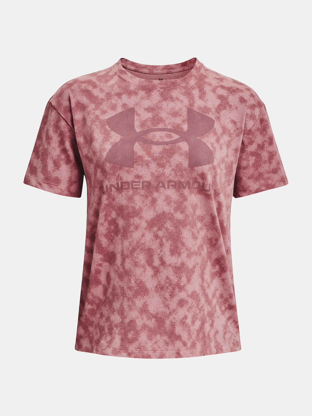 Under Armour Nõi UA LOGO AOP HEAVYWEIGHT SS póló, rózsaszín