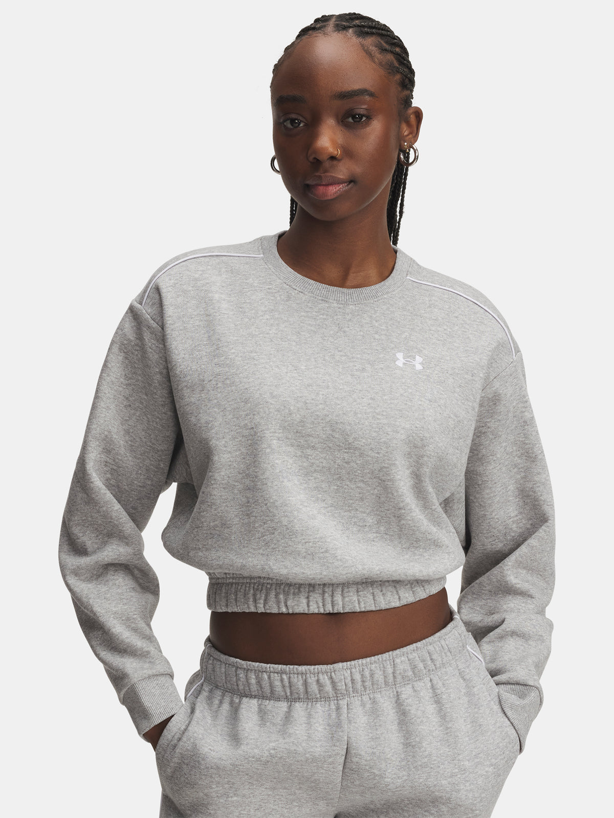 Under Armour Nõi UA Rival Fleece Piped Crew-GRY pulóver
