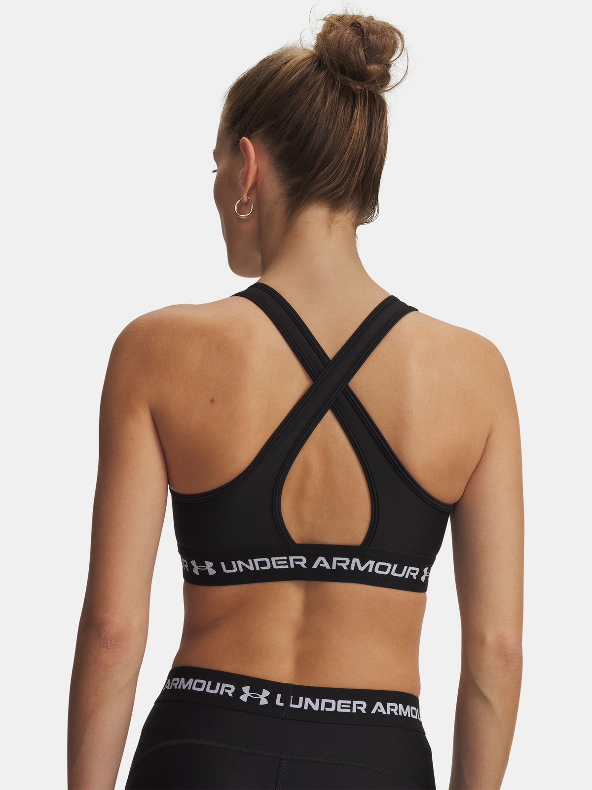 Nõi Under Armour Crossback Mid Bra-BLK melltartó fekete sportmelltartó