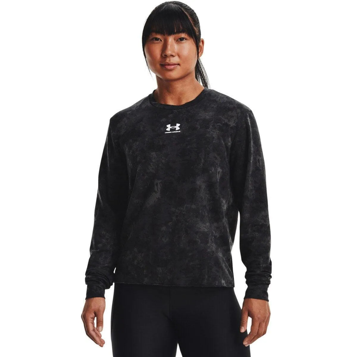 Under Armour Rival Terry Print Crew Hosszú ujjú női Pulóver