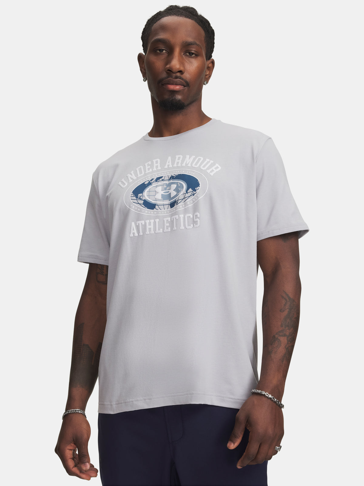 Under Armour UA 60/40S ARMOR GLOBE SS szürke férfi póló