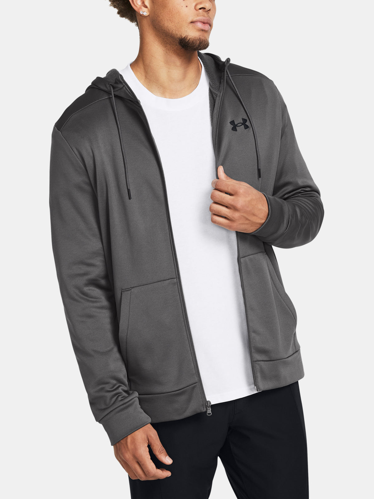 Under Armour UA Armour Fleece FZ Hoodie-GRY zip pulóver férfi