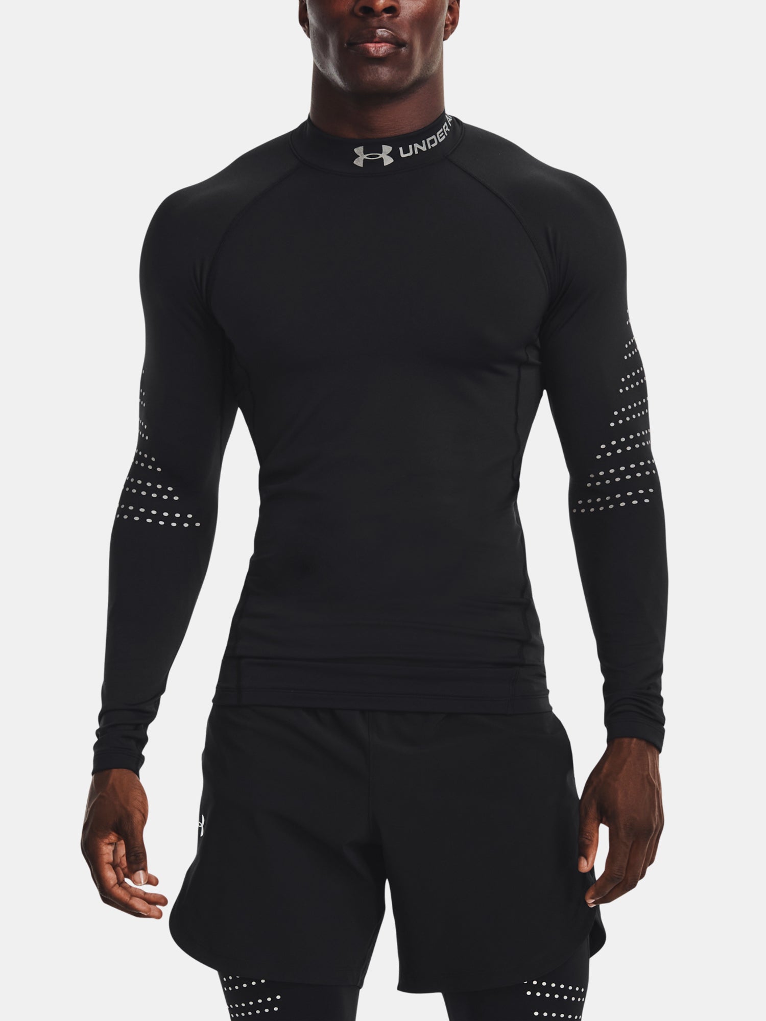 Under Armour UA CG Armour Novelty Mock férfi póló, fekete