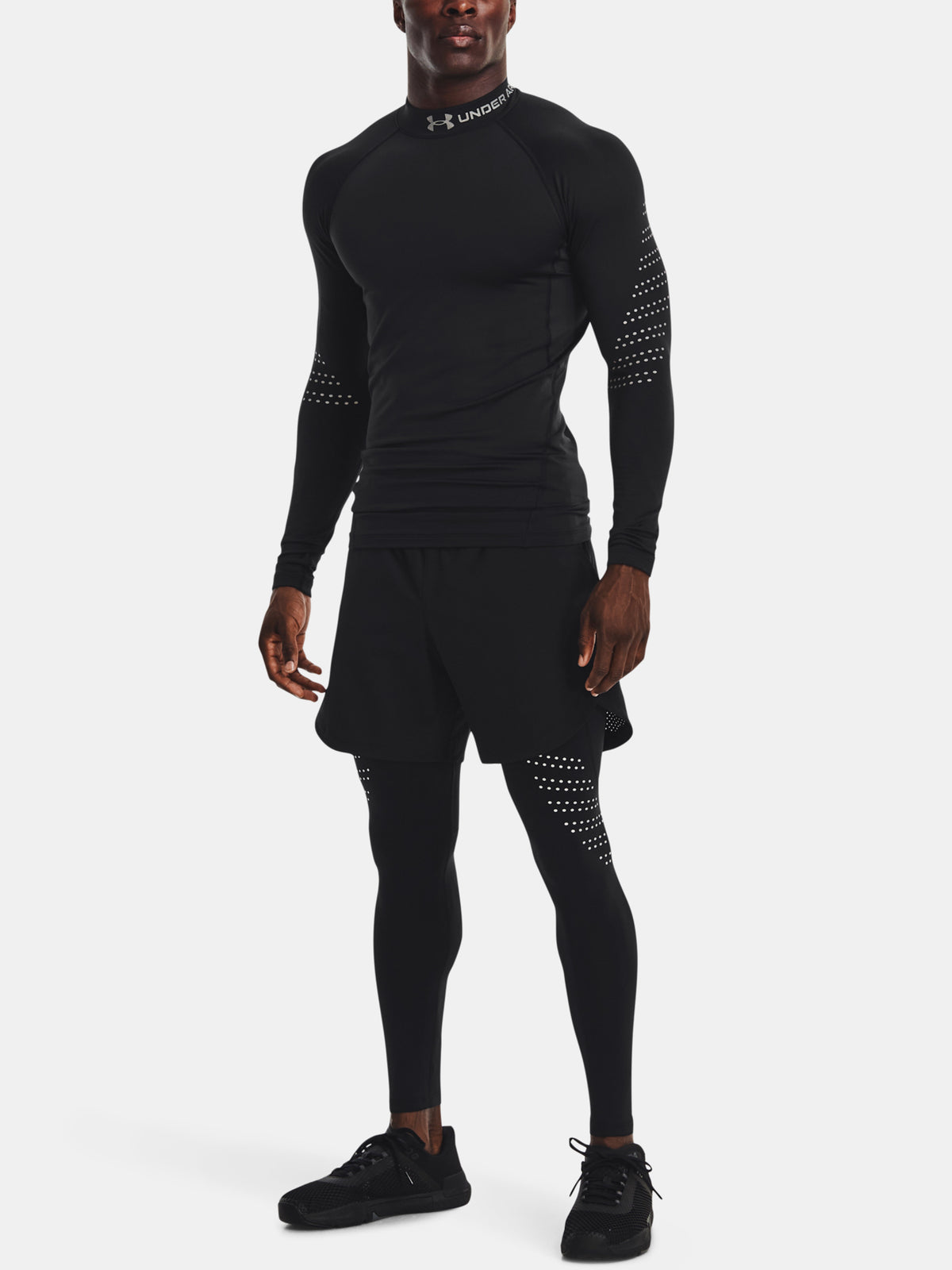 Under Armour UA CG Armour Novelty Mock férfi póló, fekete