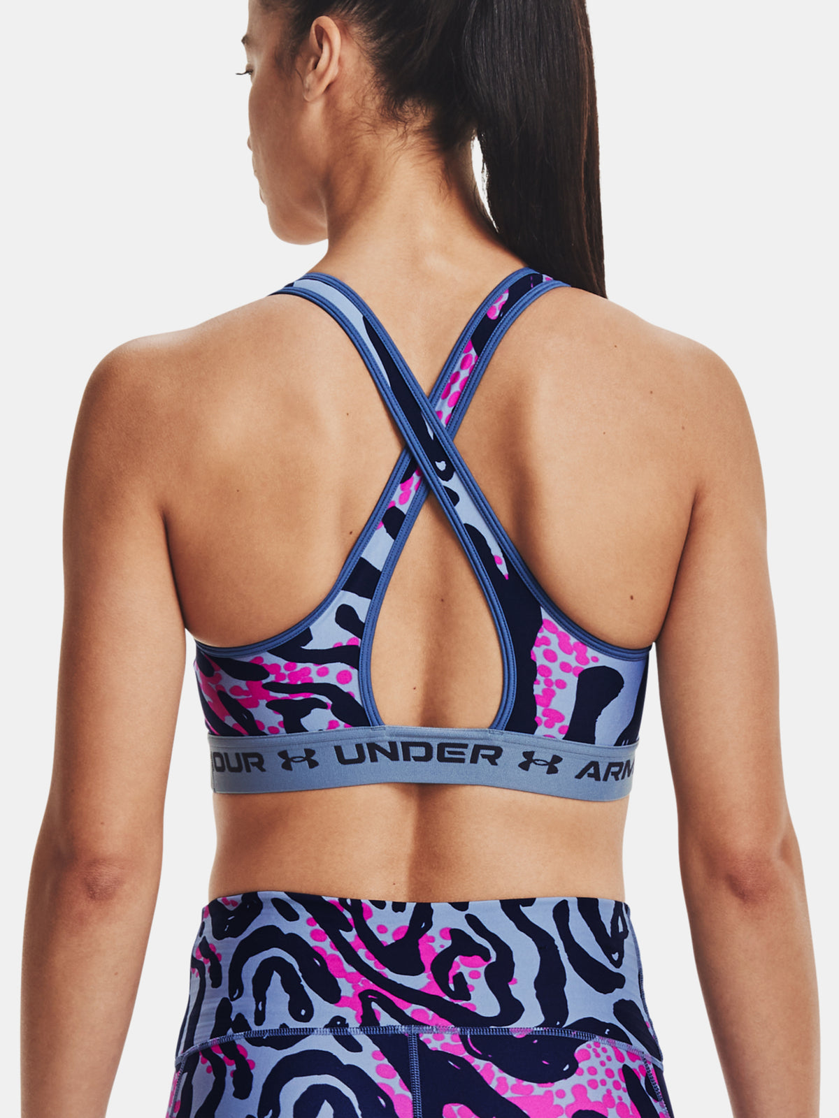 Under Armour Ua Crossback Mid Print női Sportmelltartó
