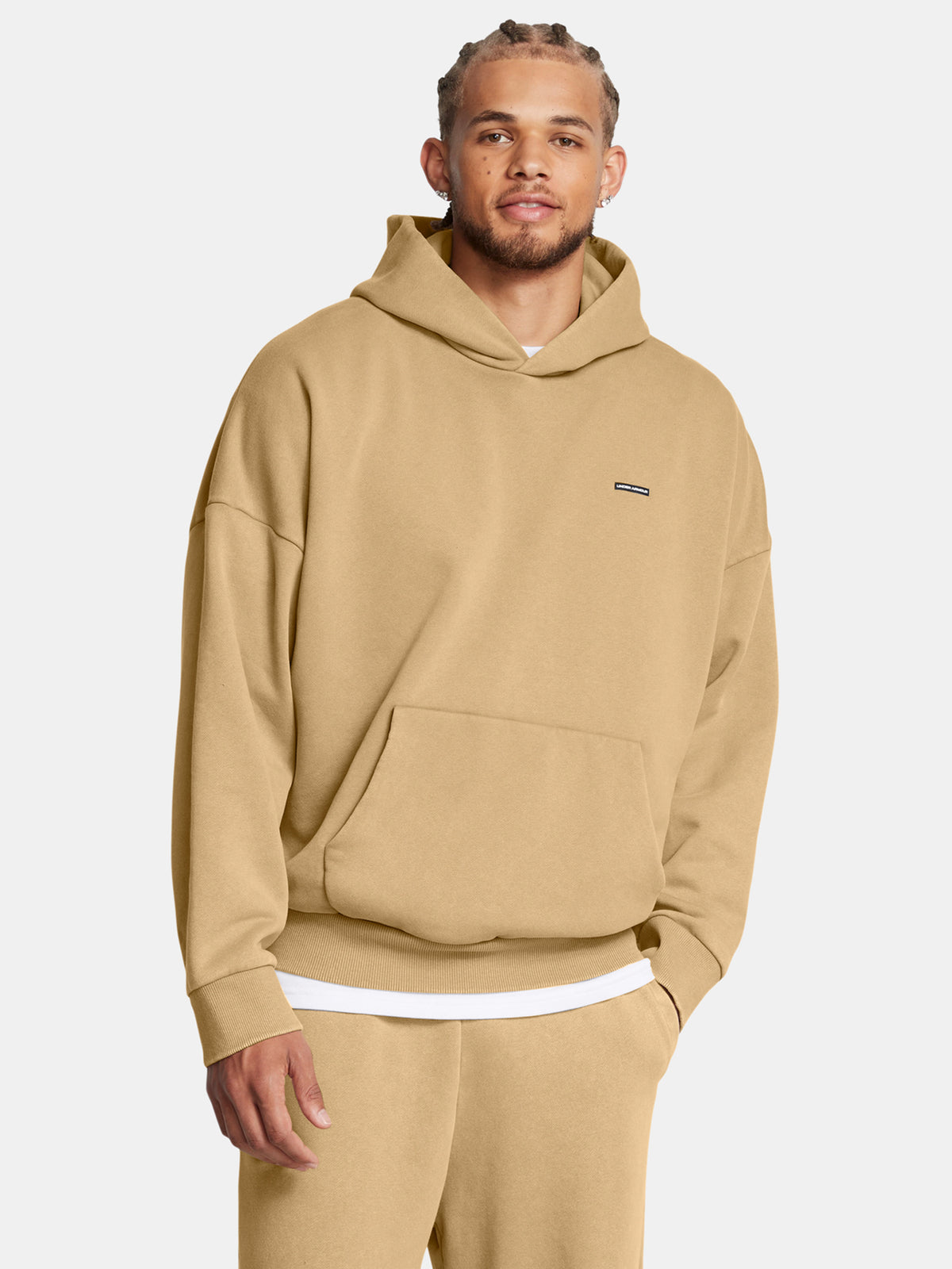 Under Armour UA Icon HWT Flc Wash OS Hood-BRN férfi pulóver