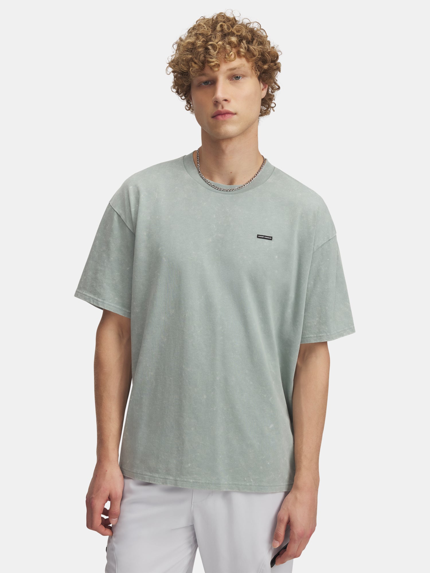 Under Armour UA M HW OS LOGO WASH SS férfi póló 1389147-348