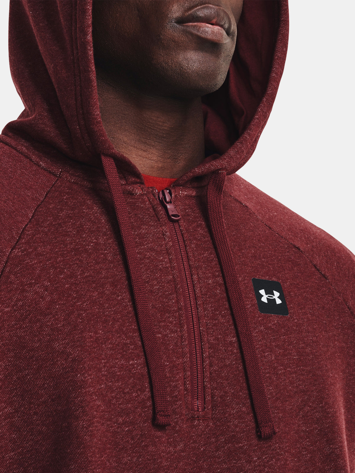 Under Armour UA Rival Fleece 1/2 Zip HD bordó férfi pulóver