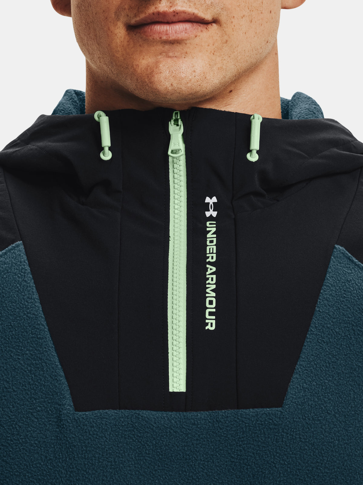 Under Armour UA RUSH FLEECE HOODIE kék férfi pulóver