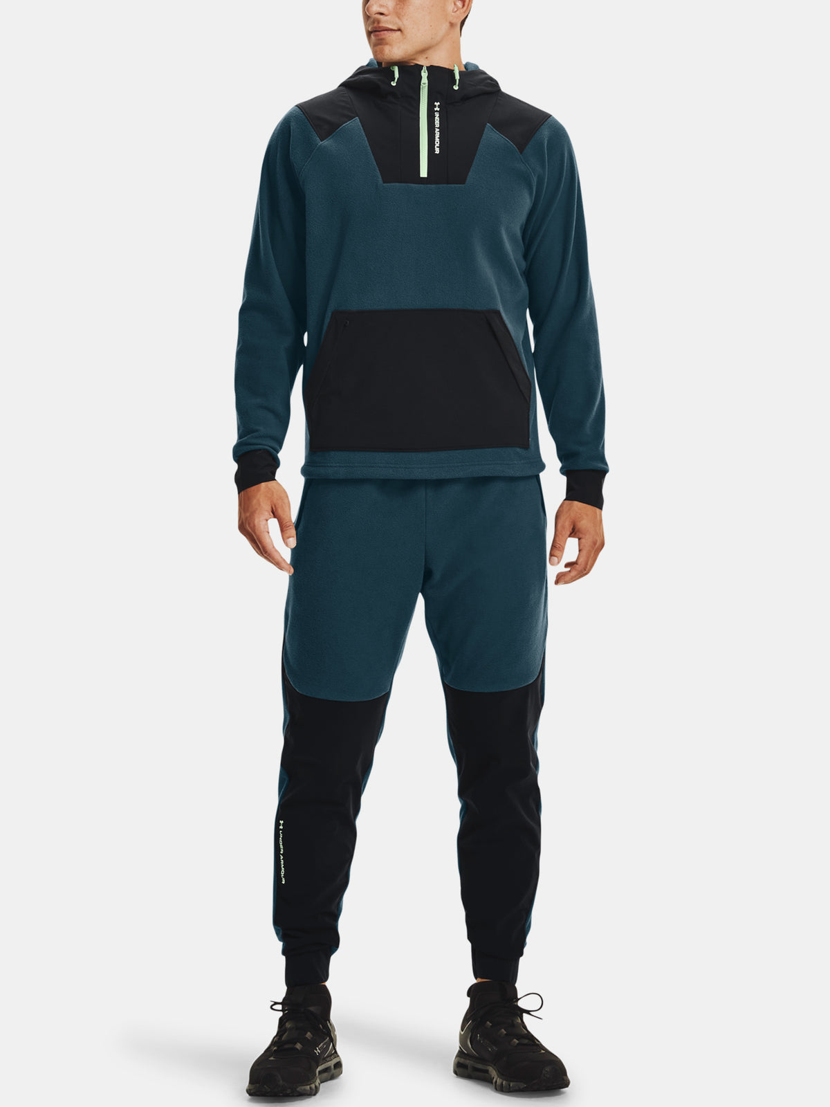 Under Armour UA RUSH FLEECE HOODIE kék férfi pulóver