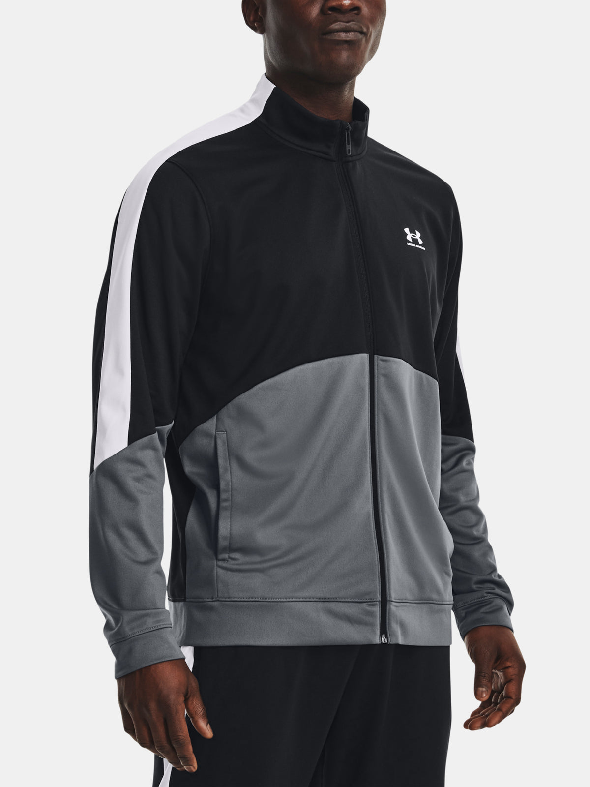 Under Armour UA Tricot Fashion Jacket fekete férfi kapucnis pulóver