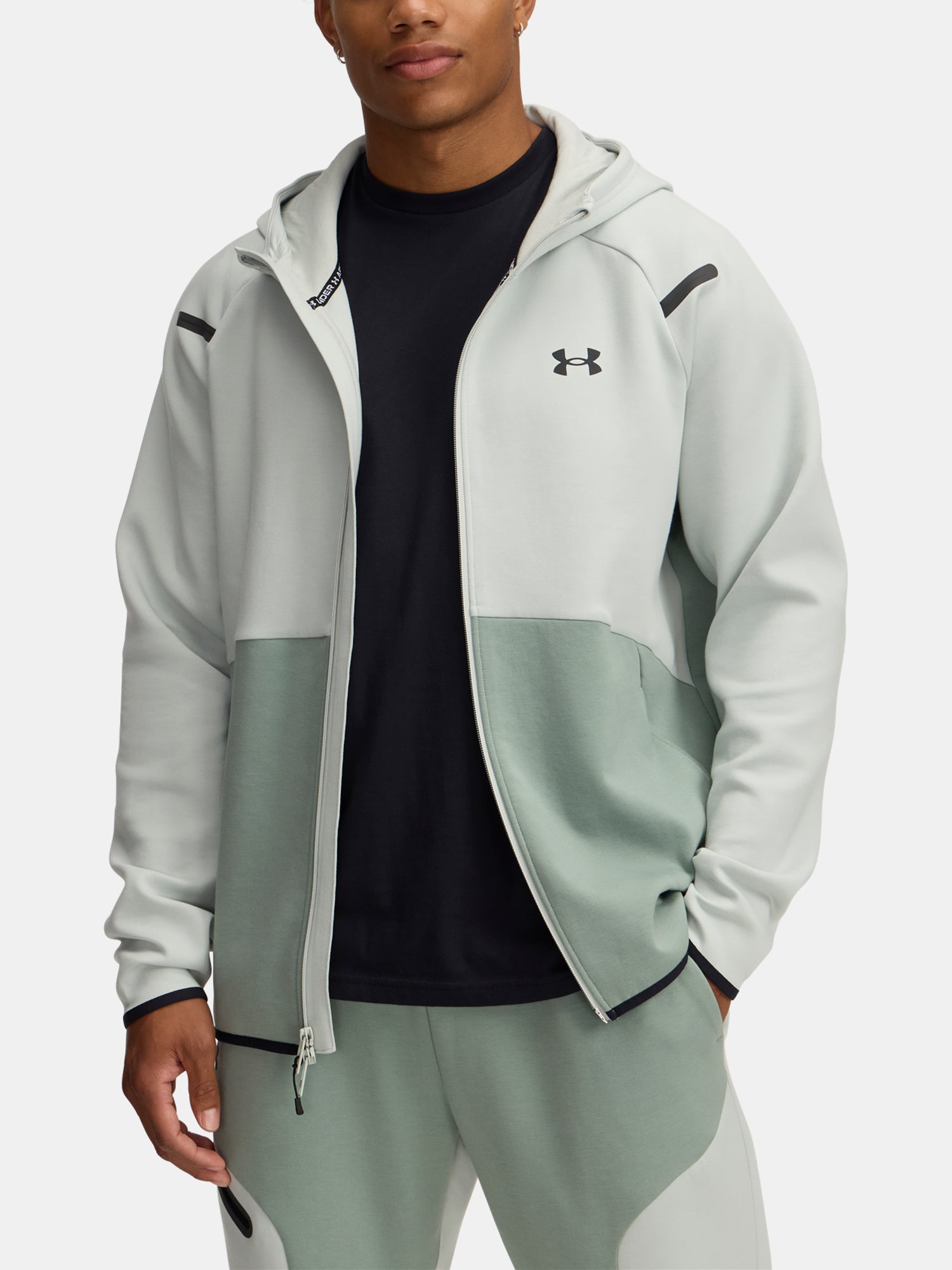 Under Armour UA Unstoppable Flc FZ HD EU férfi kapucnis pulóver, zöld 1389352-377
