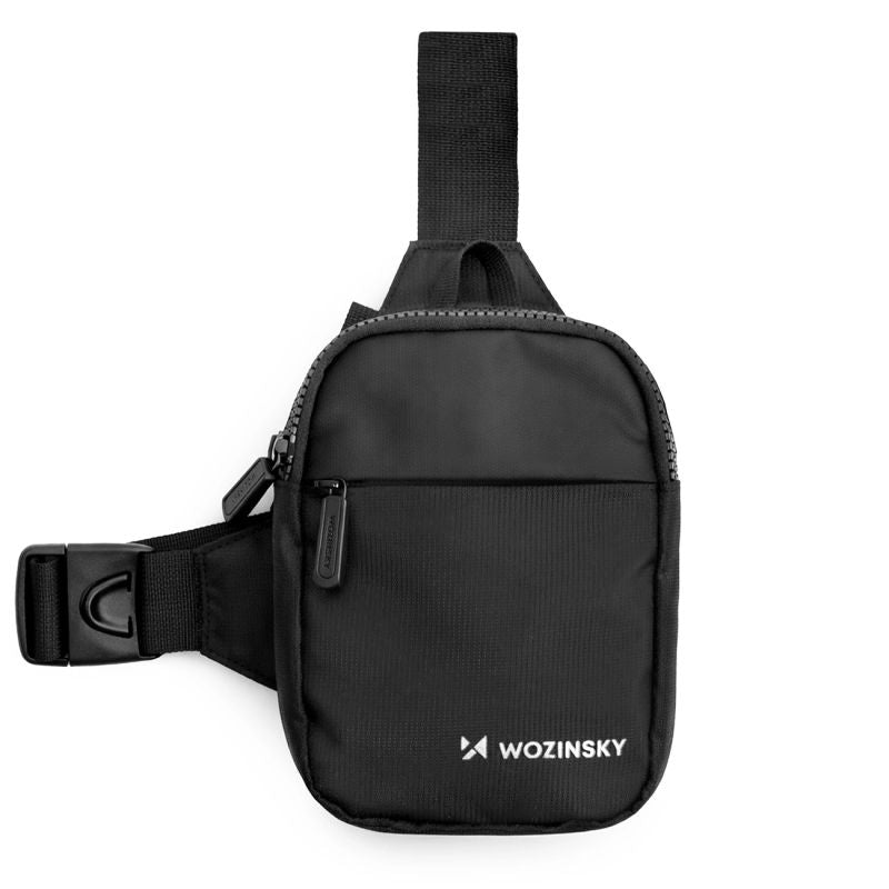 Wozinsky WMS-W1 Unisex Mini Shoulder Bag Waterproof Dual-Compartment for Phone - Black fekete kiegészítő 304004-201372