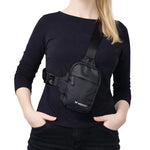 Wozinsky WMS-W1 Unisex Mini Shoulder Bag Waterproof Dual-Compartment for Phone - Black fekete kiegészítő 304004-201372