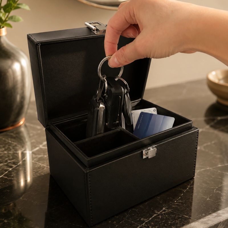 Wozinsky WPB-R16 RFID Blocking Box for Keyless Keys with Compartments cm - Black fekete kiegészítő 304004-210252