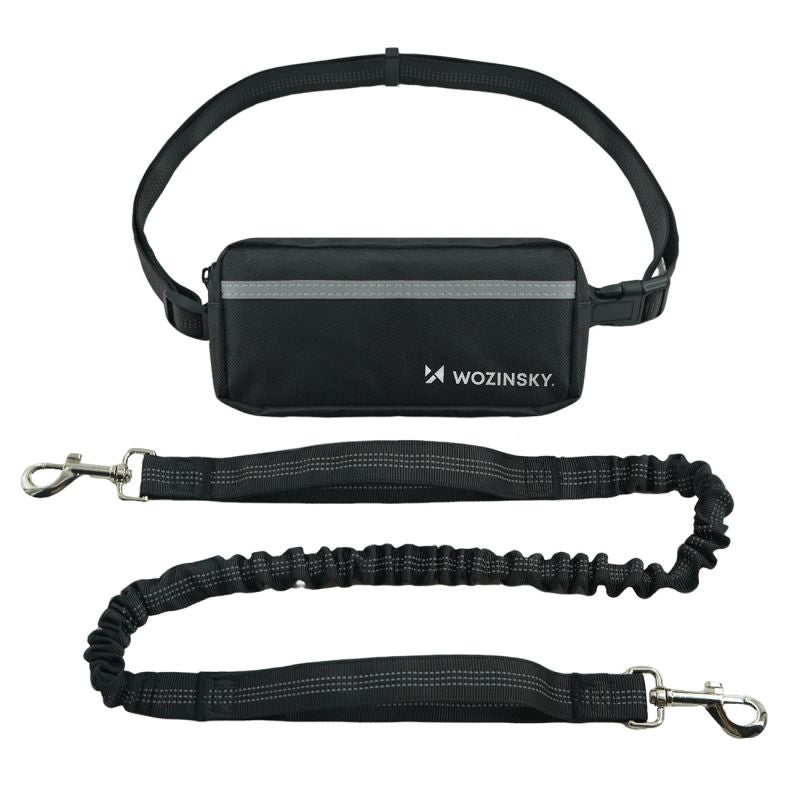 Wozinsky WPST-01 Hip Belt with Pouch and Elastic Leash for Running with a Dog - Black fekete kiegészítő 304004-201073