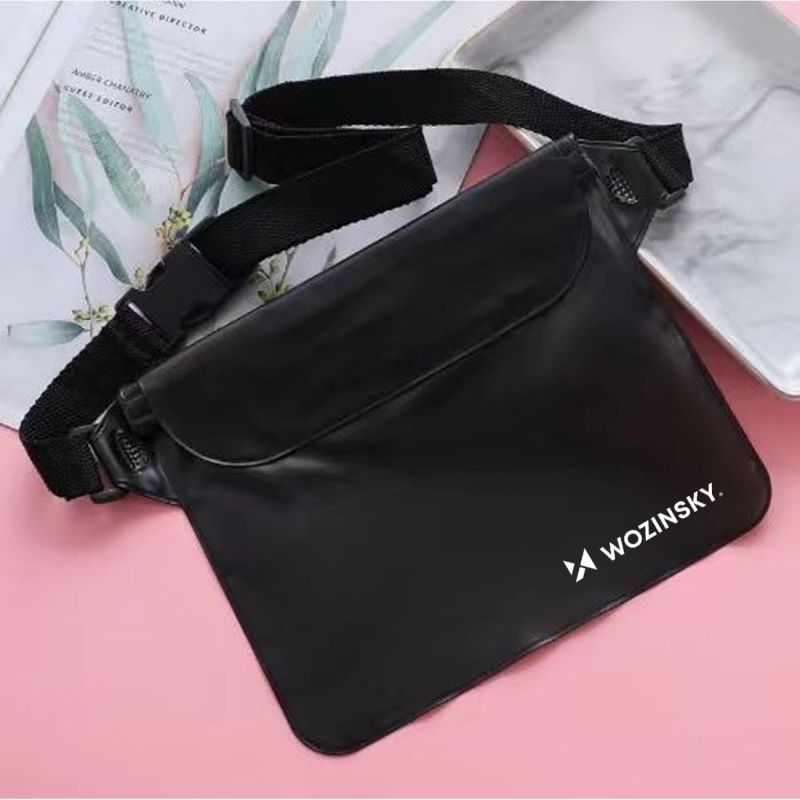 Wozinsky WWS-01 Waterproof PVC Waist Bag - Black fekete kiegészítő 304004-196026