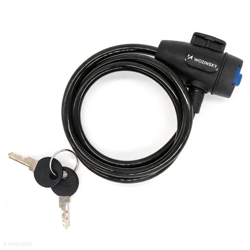 Wozinsky WZR-K3 Cable Bicycle Lock with Key 90 cm - Black fekete kiegészítő 304004-210636