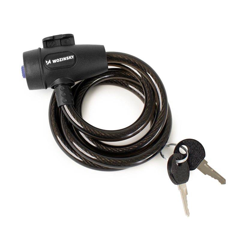 Wozinsky WZR-K3 Cable Bicycle Lock with Key 90 cm - Black fekete kiegészítő 304004-210636