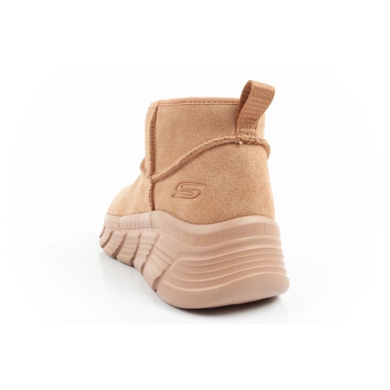 Skechers women's winter boots, insulated leather ankle boots, brown Cipő