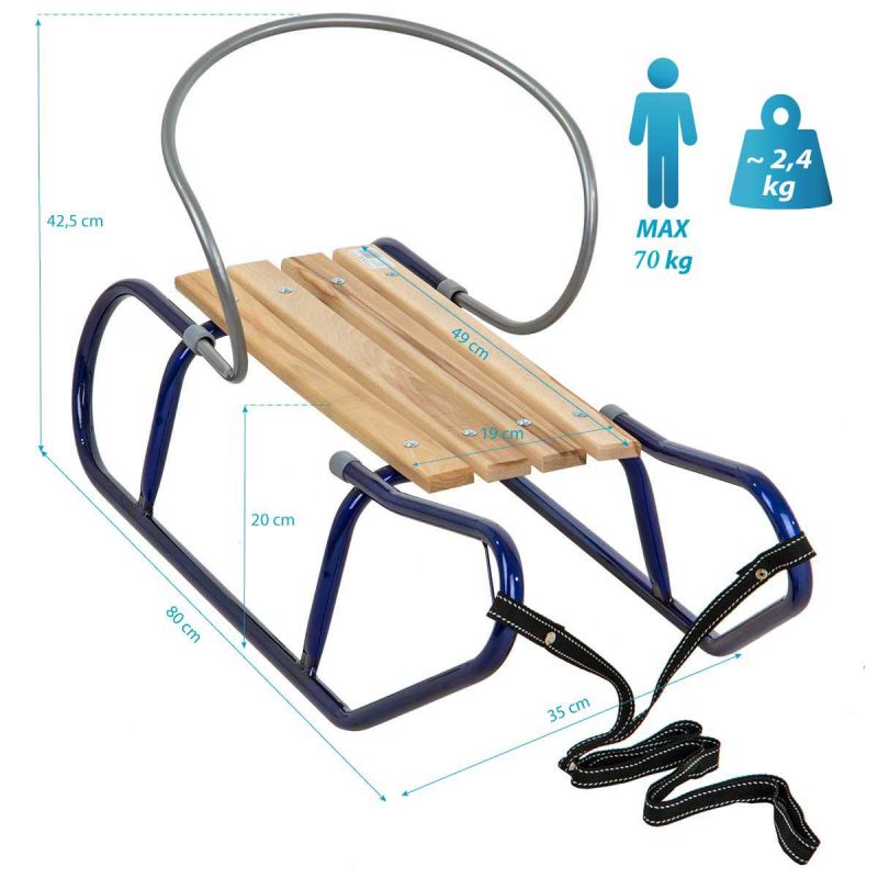 Enero TOMEK Metal with Backrest, Blue kék sled GSP-1013916