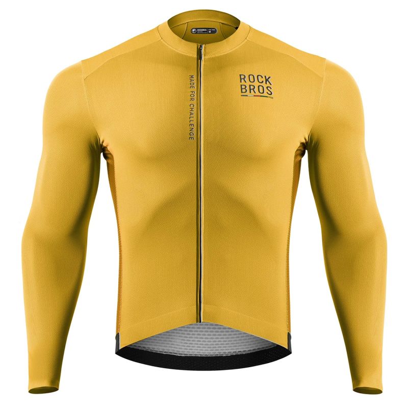 Rockbros 15120015023 ROAD TO SKY men's long sleeve cycling jersey S - yellow s \ żółty póló