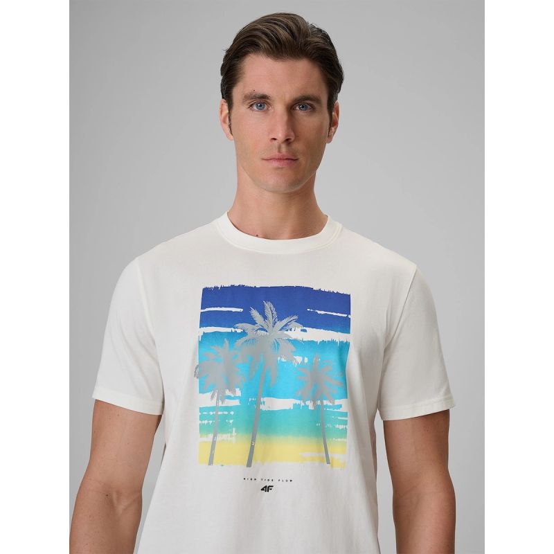 4F Men's regular printed T-shirt póló 4FRSS26TTSHM4291-11S