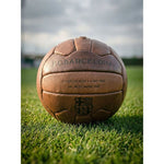 FC Barcelona Camp Nou Retro Soccer Official Licensed Genuine Leather B1048 brązowy futball labda
