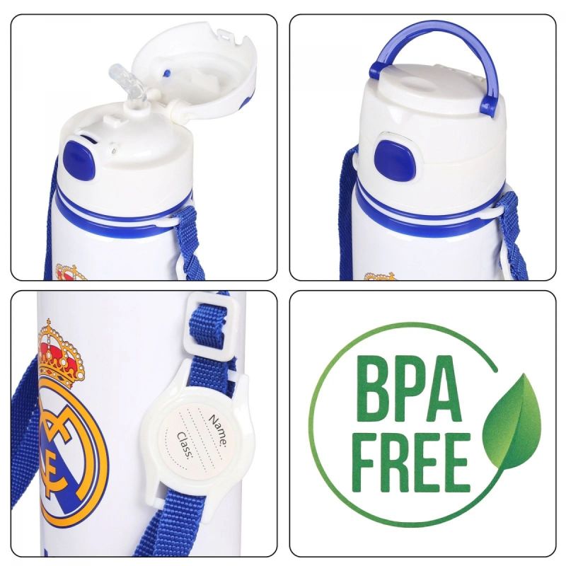 Real Madrid Aluminum Bottle with Mouthpiece and Strap 600 ml RM00005 wielokolorowy kulacs