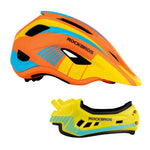 Rockbros TT- children's bicycle helmet with detachable chinbar, size M - yellow-orange żółty || pomarańczowy \ m helmets, martial arts equipment