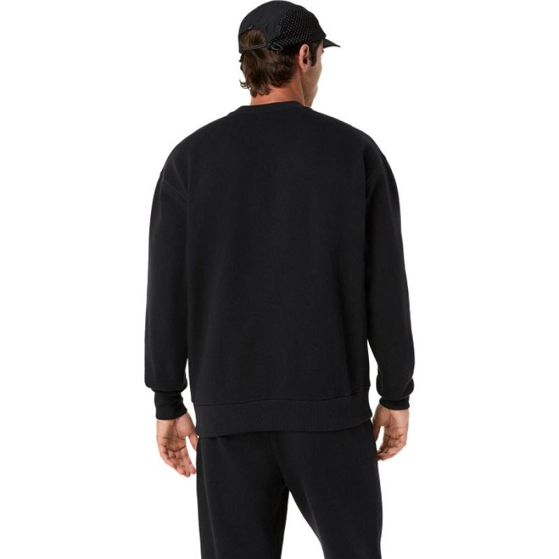 Asics Fleece Relaxed Crew-Neck Top fekete pulóver 2031F335001